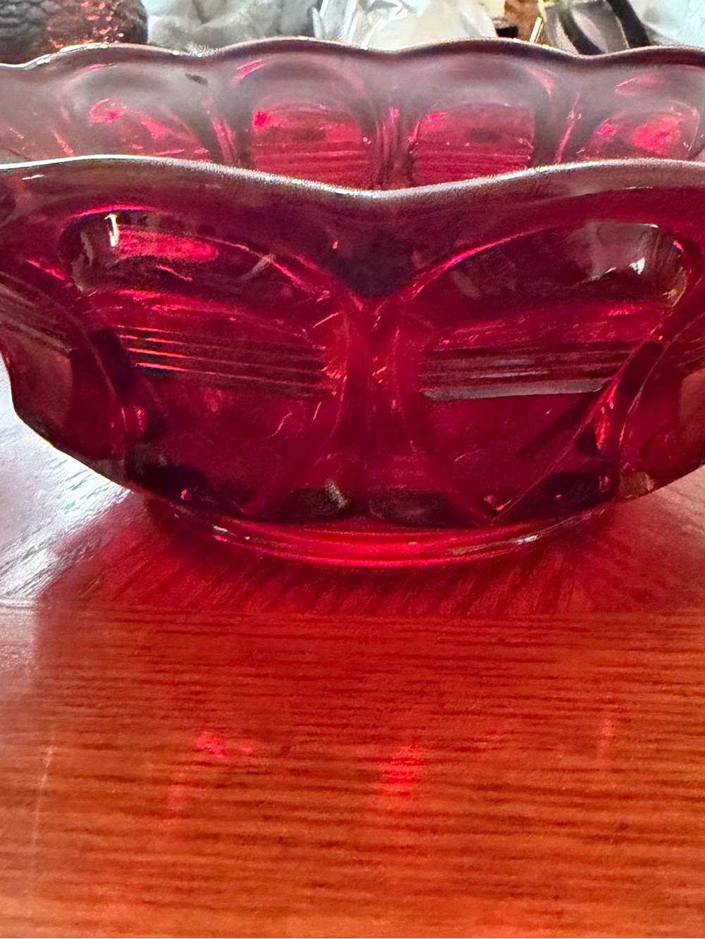 Ruby Red Glass Decorative Bowl - Home Accents